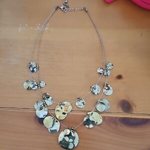Elegant Gol Toned Disc Choker Necklace